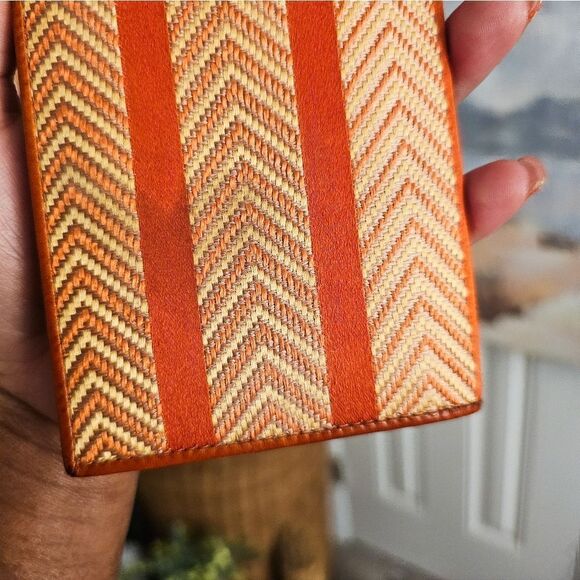 VTG Jacquard Brocade Abstract Stripe Wave Textile Wallet. - Picture 13 of 15